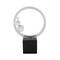10.25" Clear Glass Ring Decorative Sculpture with Clear Orbs & Black Square Base